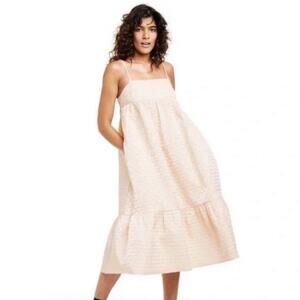 Kika Vargas x Target Textured Empire Waist Midi Dress - Champagne - Small
